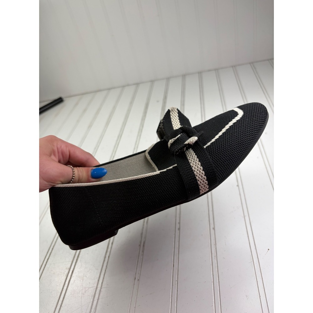 Anne Klein Black White Knit Bow Teryn Loafers Flats Women's Size 8M - Picture 12 of 12